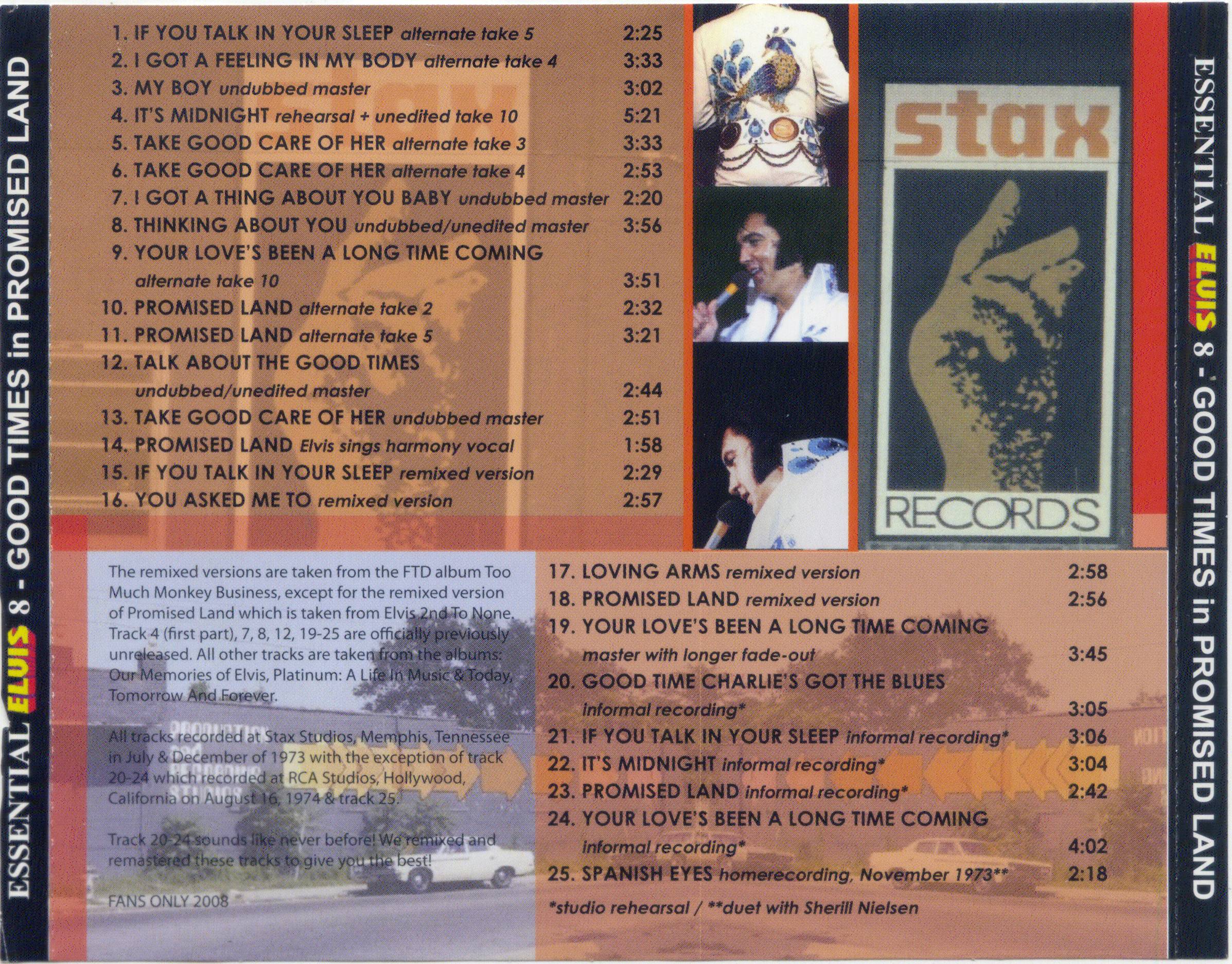 Elvis Presley Good Times In Promised Land : Back